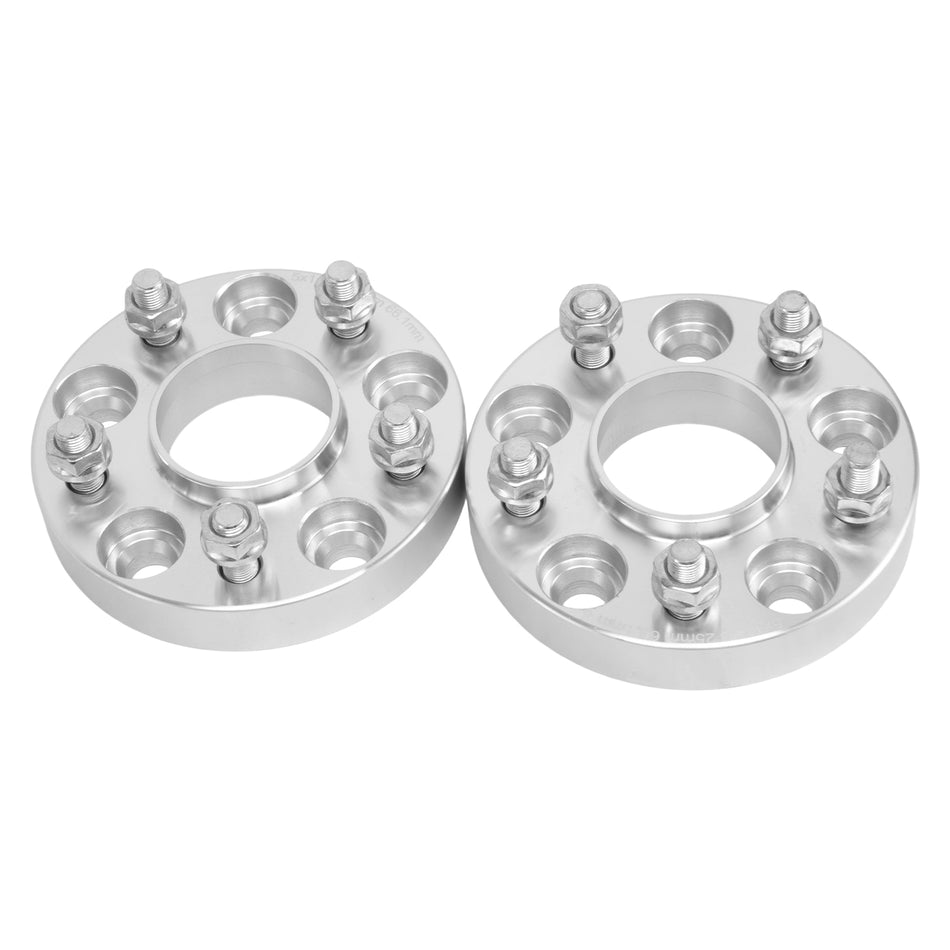 2PCS 25mm Wheel Spacers For S13 S14 S15 R32 R33 SKYLINE 5 Lugs Hub Centric ALLOY