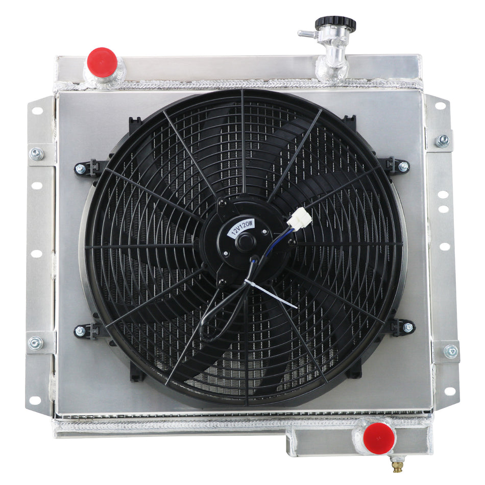 AlloyWorks 4Row Radiator Shroud+Fan+Relay For TOYOTA LAND CRUISER FJ45 FJ40 PETROL 69-1984