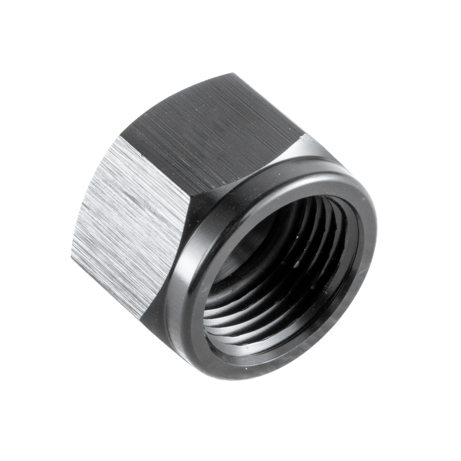 AlloyWorks 10AN Female AN Flare Fitting Cap -10AN Block Off Aluminum Anodized Black