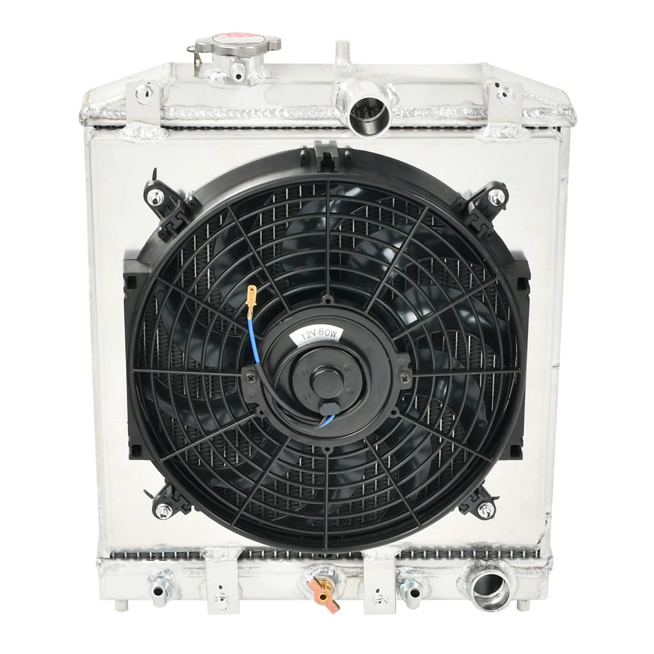 AlloyWorks 2Row Radiator-Shroud Fan Kit Fit Honda Civic EG,EK DEL SOL Integra B16 B18 D15.