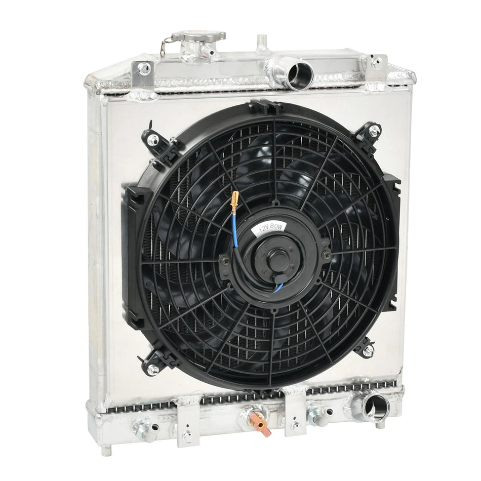 AlloyWorks 2Row Radiator-Shroud Fan Kit Fit Honda Civic EG,EK DEL SOL Integra B16 B18 D15.
