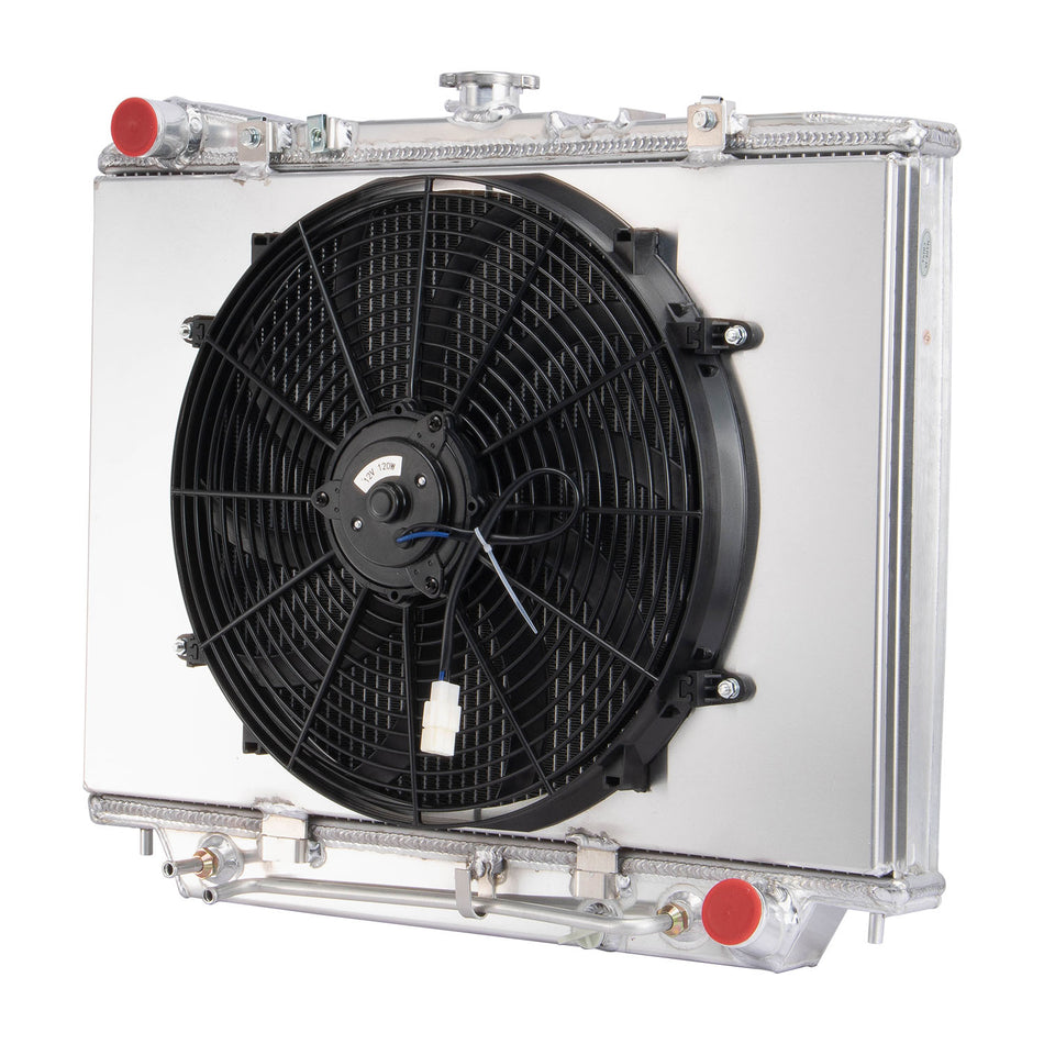 AlloyWorks 3Row Radiator Shroud +Fan For 98-2003 Holden Rodeo TF 3.2L V6 6cyl Petrol AT MT;