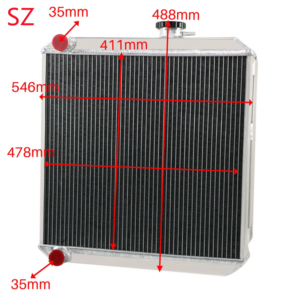 AlloyWorks 4 Row Aluminum Radiator For 1958-1985 Land Rover Series 2A 3 2.25L MT