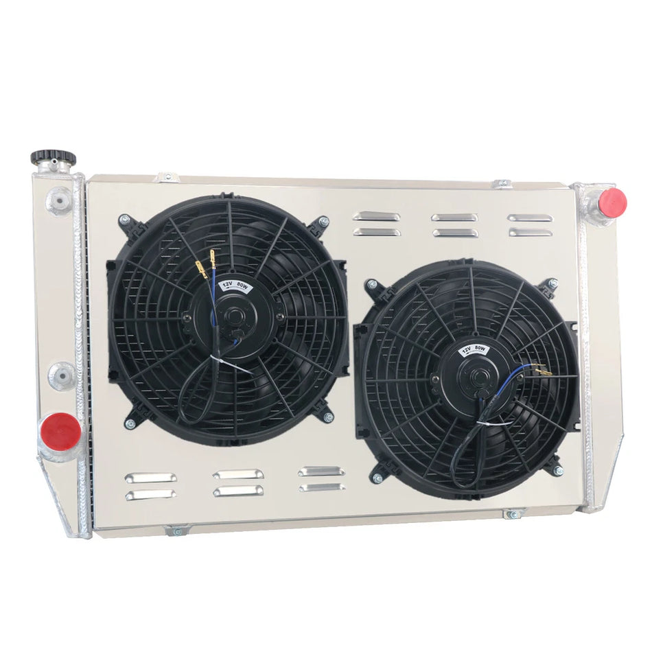 AlloyWorks 3-Row RADIATOR+SHROUD FAN+RELAY for 79-86 FORD FALCON V8 6CYL XC/XD/XE/XF AT/MT,