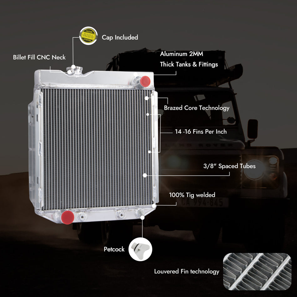 AlloyWorks 3 Row Radiator For 60-1966 Ford Mustang Falcon Ranchero Mercury Comet