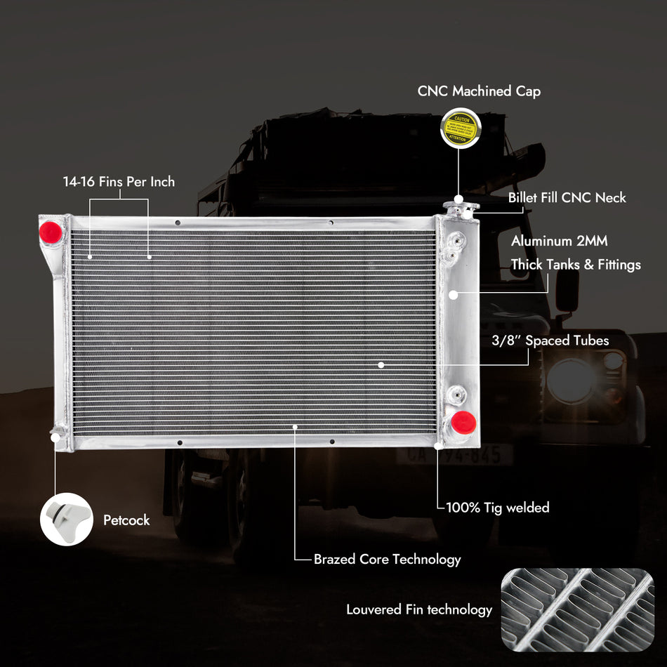 AlloyWorks 3 Row Radiator For Chevy 1967-1972 C/K C10 C20 C30 GMC C2500 Truck AU