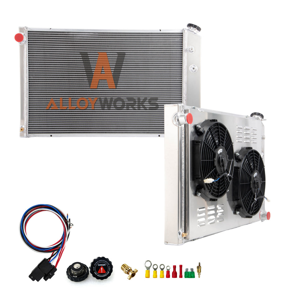 3 Row Radiator Shroud Fan For 73-87 Chevy C10 C20 C30 K10 K20 K30 GMC Pickup