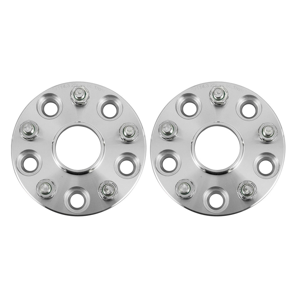 AlloyWorks 2PCS 25mm 5X114.3-12X1.25 Wheel-Spacers For Subaru Impreza WRX STI