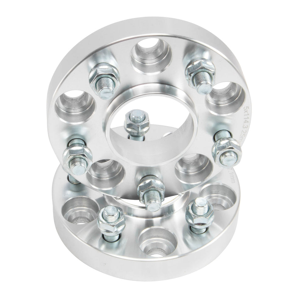 AlloyWorks 2pcs 25mm 5x114.3 Wheel Spacers M12x1.25 Fit Nissan R32 R33 R34 S13 S14 S15