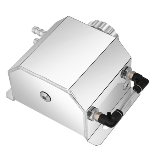 AlloyWorks Universal 1L Aluminium Coolant Radiator Overflow Recovery Water Tank Bottle pro Silver