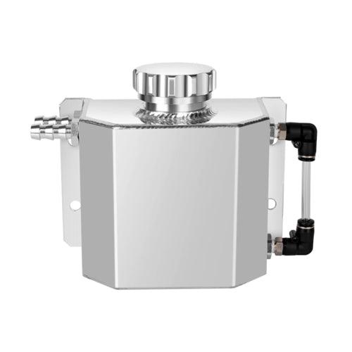 AlloyWorks Universal 1L Aluminium Coolant Radiator Overflow Recovery Water Tank Bottle pro Silver